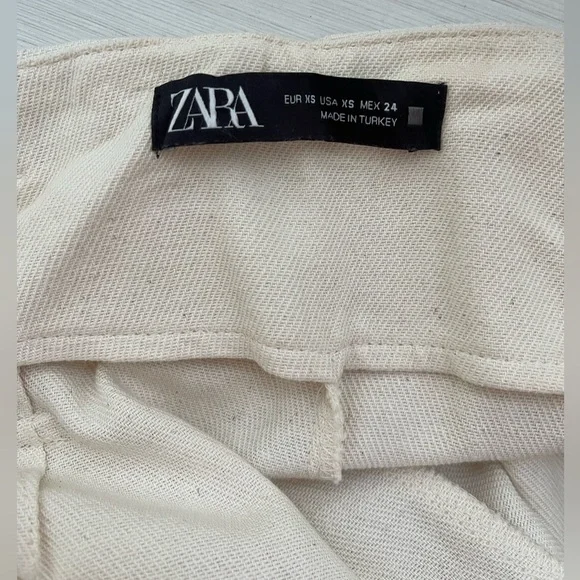 Zara Cream Wide Leg Jumpsuit with Paper-Bag Waist - Picture 9 of 12